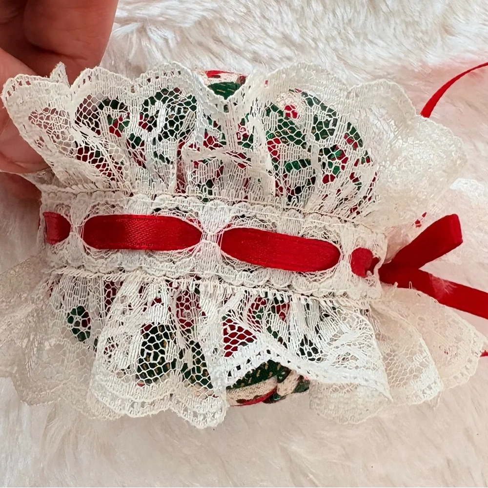 VTG Victorian Star Quilt and Velvet Boot Christmas Ornaments